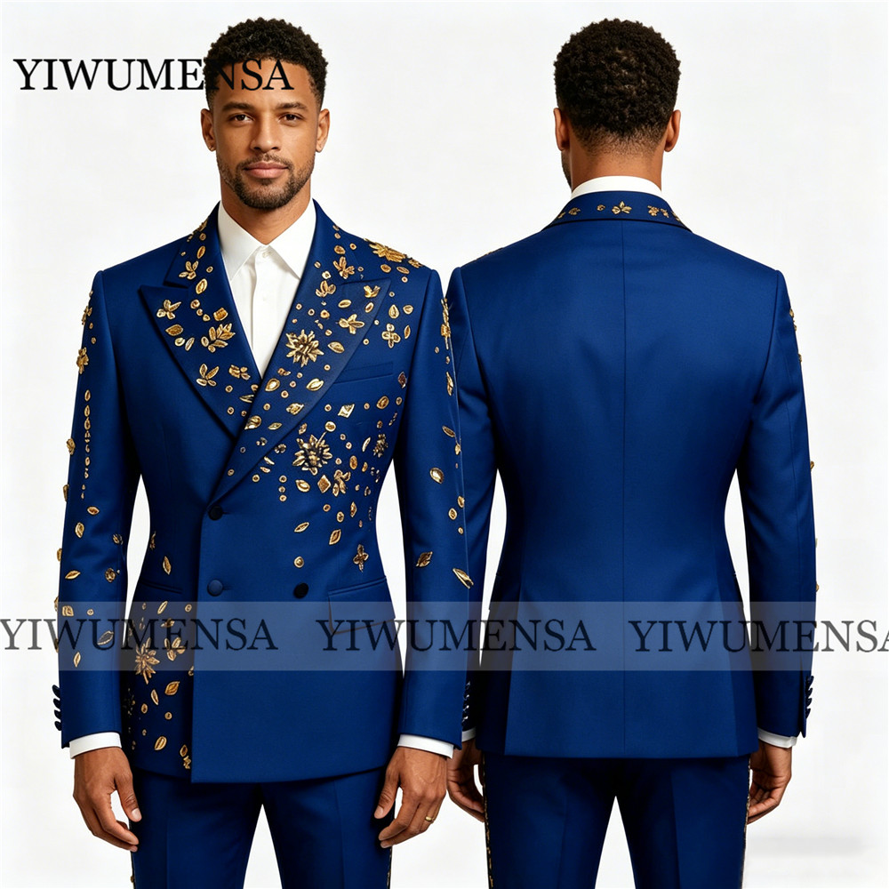 Men'S Formal Wear Jewelry - Completo Elegante Blu Reale da Uomo