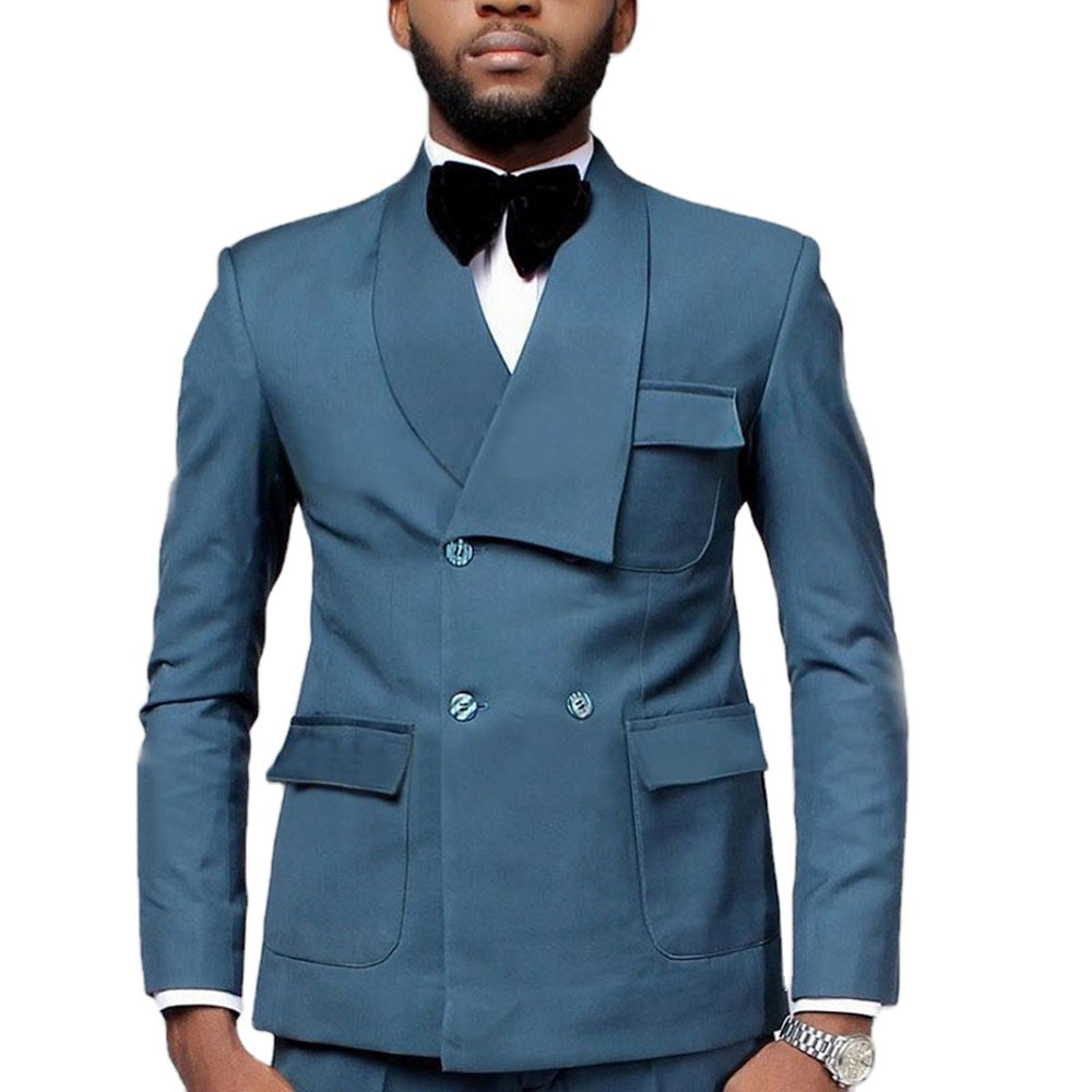 Formal Men Party Wear Jacket - Ultimo design doppiopetto lago blu blazer