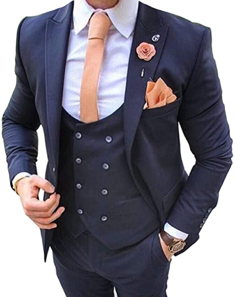 Formal Men Party Wear Jacket - Completo da Uomo Blu Navy 3
