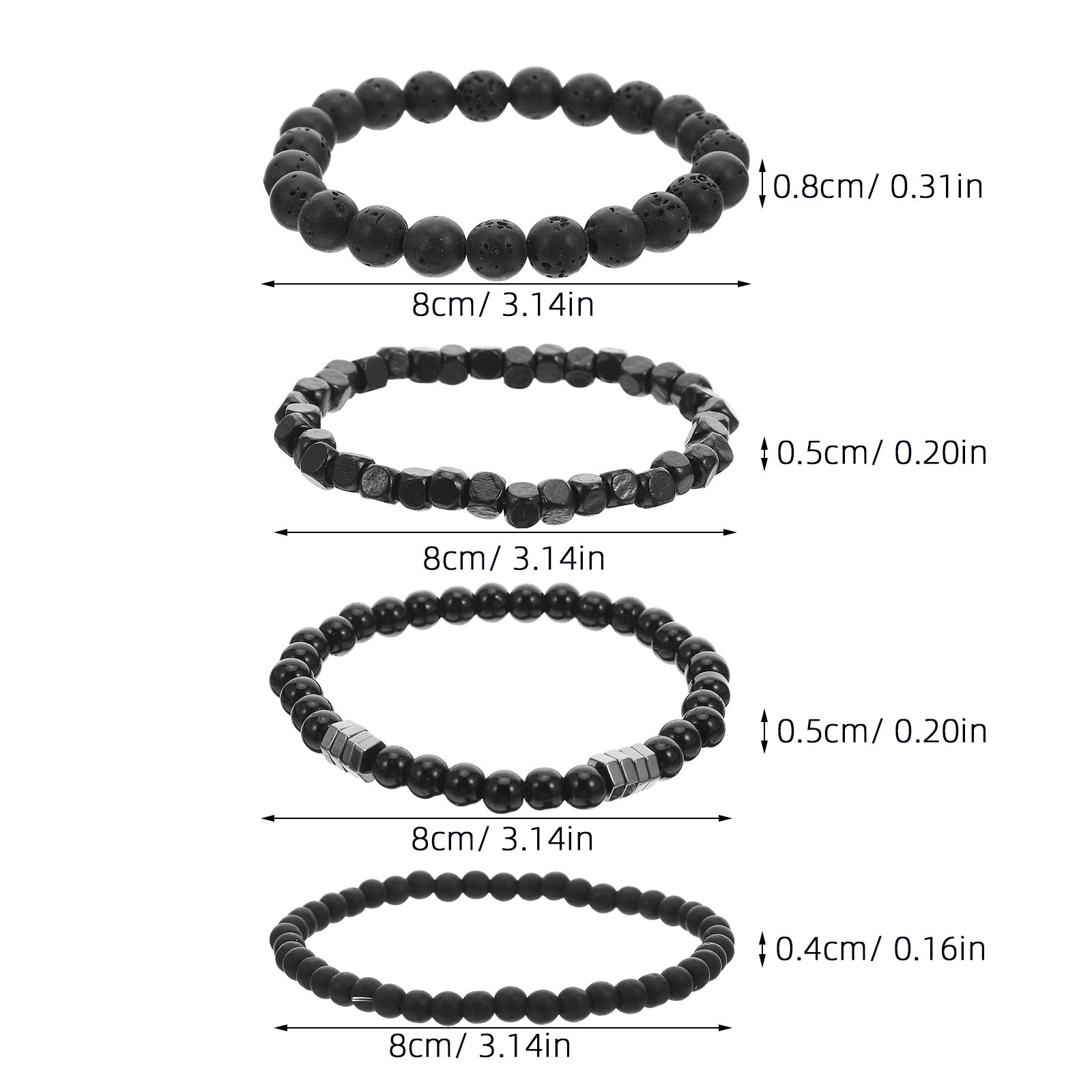 4 braccialetti da uomo con zir - Men'S Formal Wear Jewelry recensione e prezzo