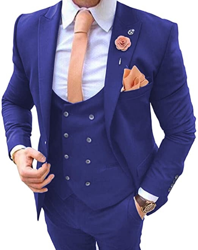 Completo da Uomo Blu Navy 3 Pe - Formal Men Party Wear Jacket recensione e prezzo