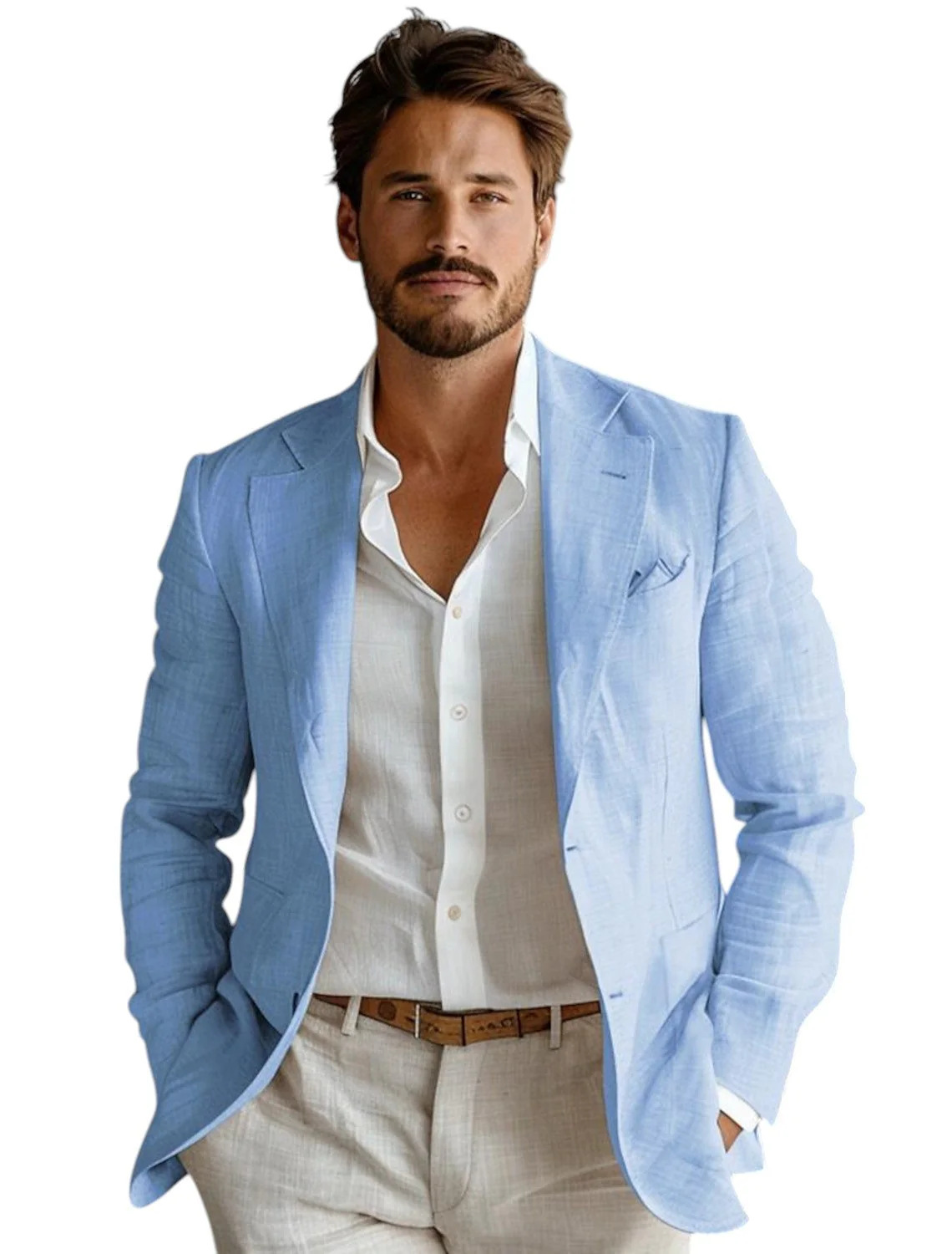 Blazer in Lino Blu Slim Fit da - Formal Men Party Wear Jacket recensione e prezzo